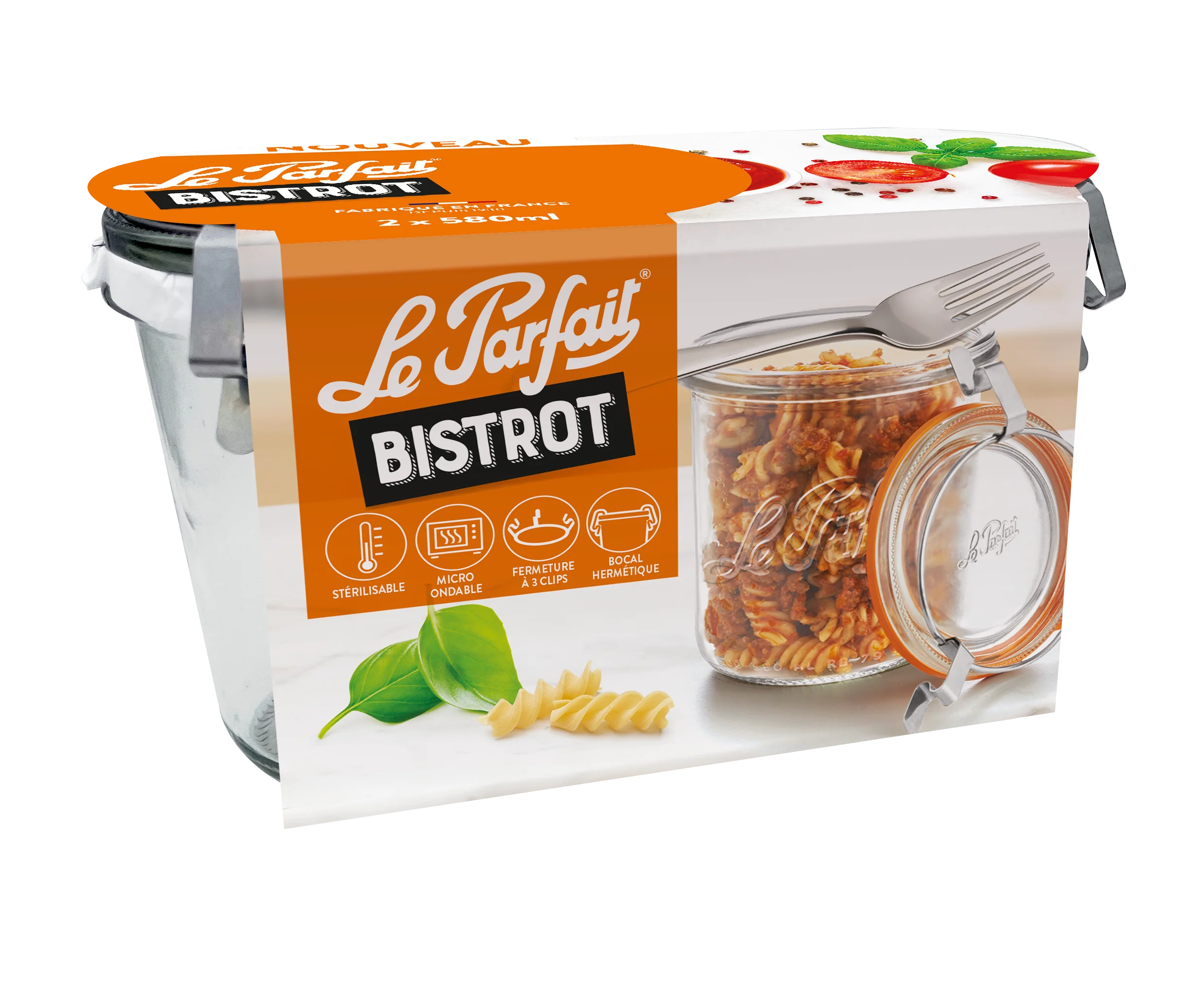 "Bistrot" glass jar - With frame - Le Parfait - Image 2