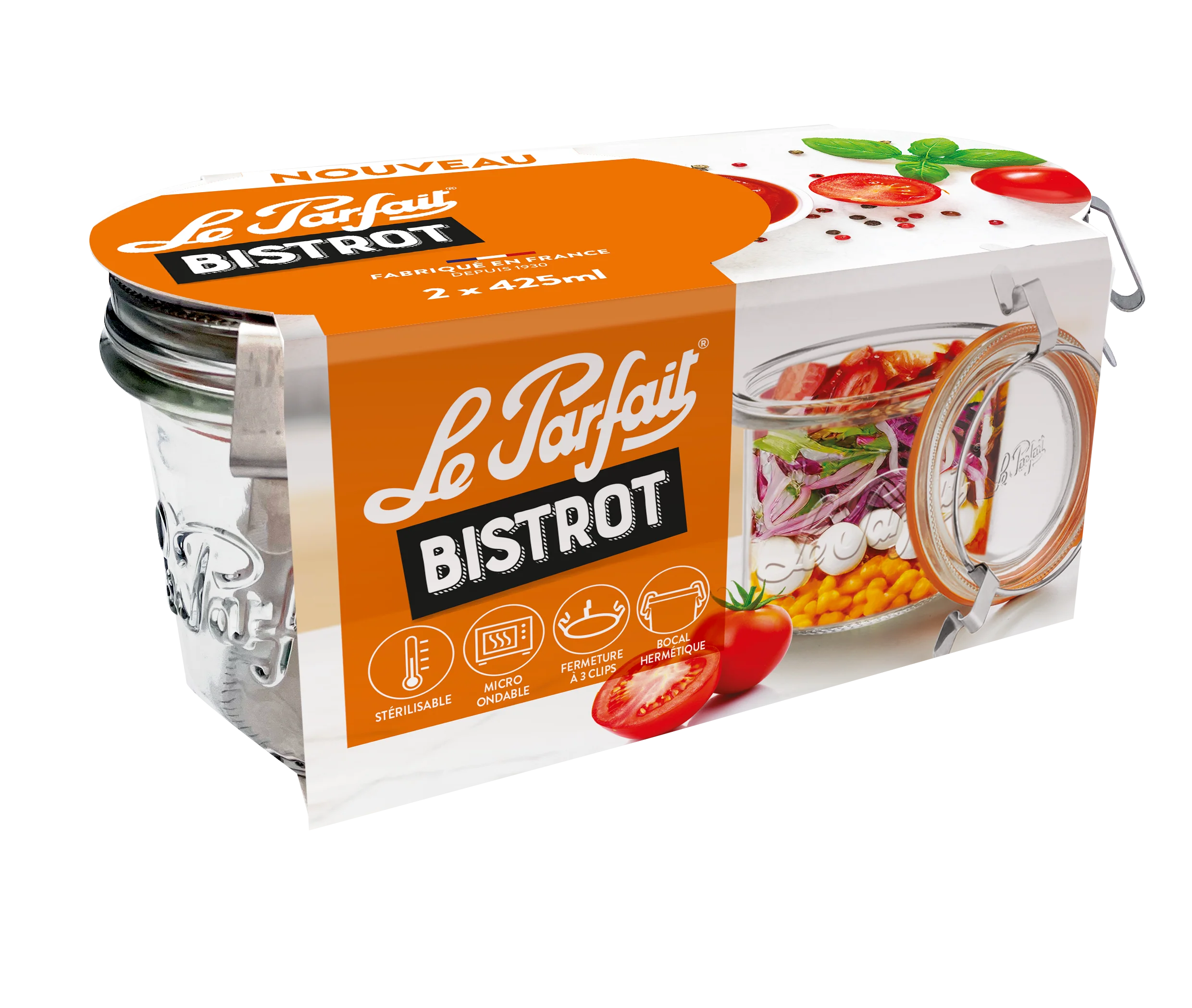 "Bistrot" glass jar - With frame - Le Parfait - Image 4