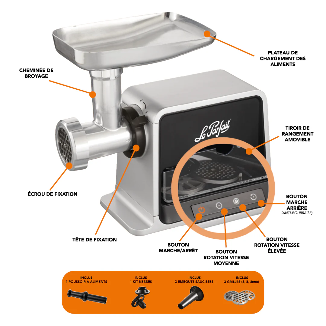 Le Parfait - Electric chopper n°10 - 2000 watts - Image 4